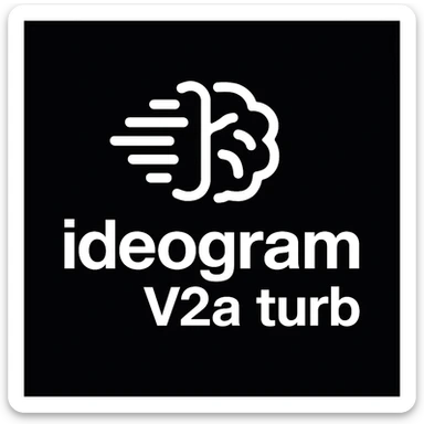 recreate this logo with text of "ideogram V2a turb", MAKE IT FIT IN SQAURE  sticker