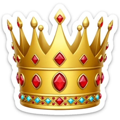 yellow crown with a lot red gems sticker