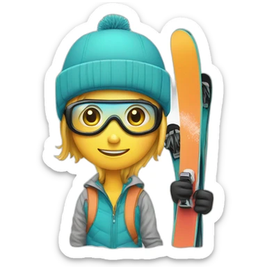 Skis and snowboard sticker