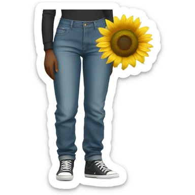 sunflower wearing baggy jeans sticker