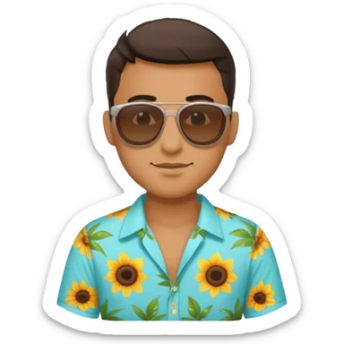 man with sunglasses and summer shirt sticker