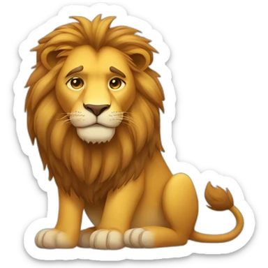 sleepy lion full body sticker