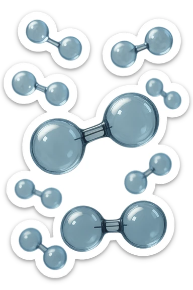 molecole di ossigeno che volano realistiche sticker