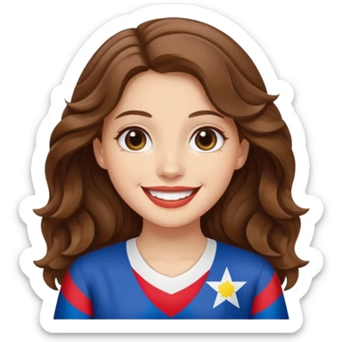 jewish white girl wavy brown hair girl philippine flag sticker