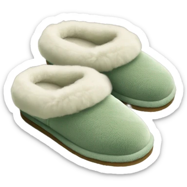 fuzzy slippers uggs sage green sticker
