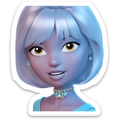 portrait of girl with jewelry sticker