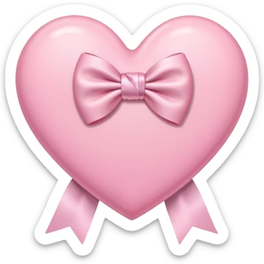 pastel heart with a soft ribbon bow sticker