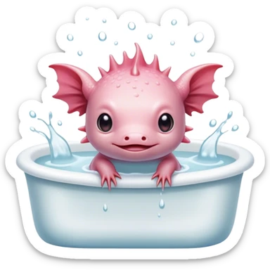 Axolotl having a bath  sticker