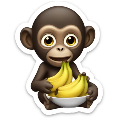 Monkey eating abanana sticker