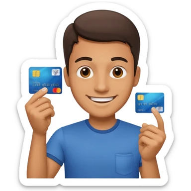 Man with credit card and grin















 sticker