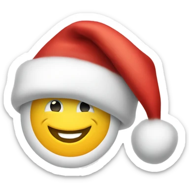 Smile face Santa hat sticker