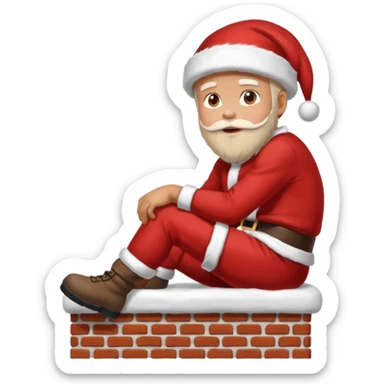 Cristmas male sit down on a chimney sticker