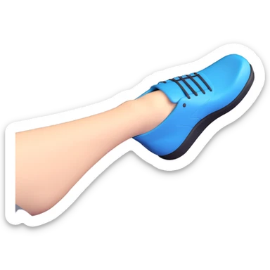 A clean 2D emoji-style illustration of a single right foot pressing down on a car gas pedal. Only the foot and the pedal are shown, viewed from the side. The pedal is slightly tilted to show pressure. No background, simple colors, minimal details sticker