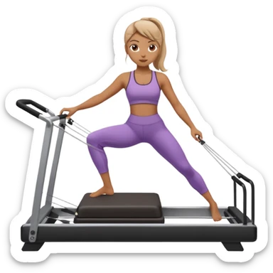 A girl doing pilates reformer sticker