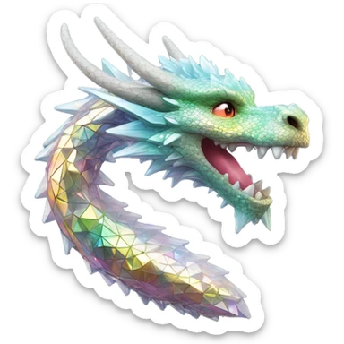 56-carat iridescent diamond crystal dragon sticker