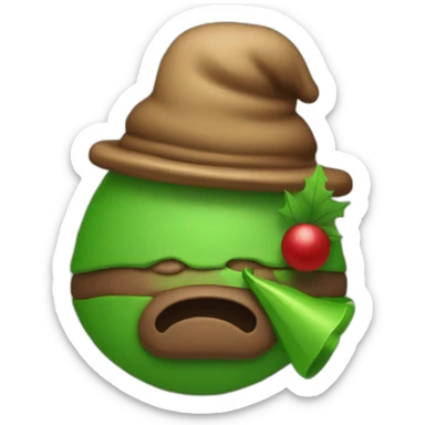 Poop green and a hat for Christmas  sticker
