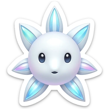 Futuristic modern Celestial Iridescent white pale fakemon sticker