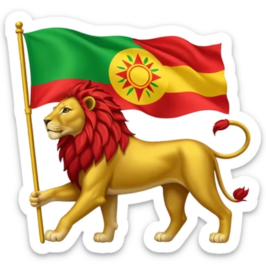 Ethiopian Lion of Judah flag  sticker