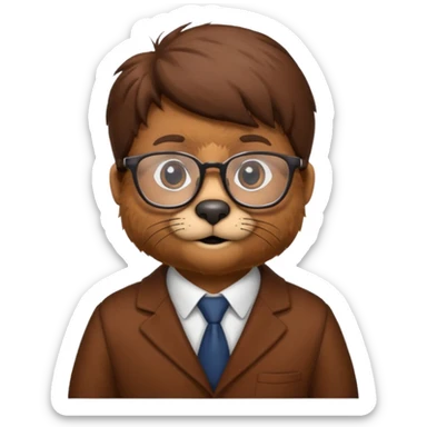 young beaver professor sticker