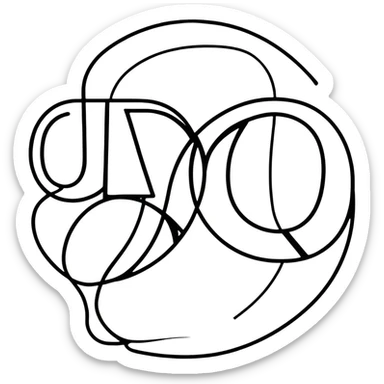 connected flowing BLK letters where all letters are joined together in one continuous design sticker