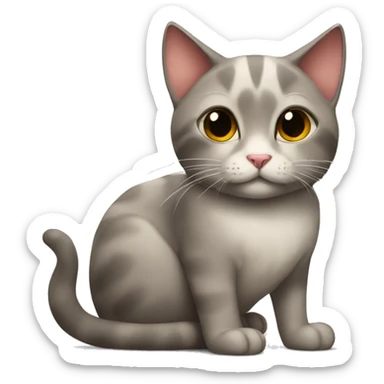 Cat whit mause on the had sticker