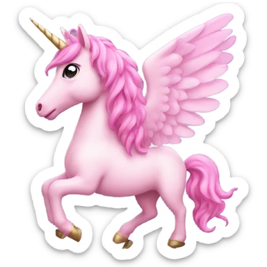Pink unicorn with wings  sticker