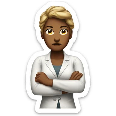 angry arms crossed white woman sticker