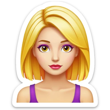 blonde album cover with colorful hair sticker