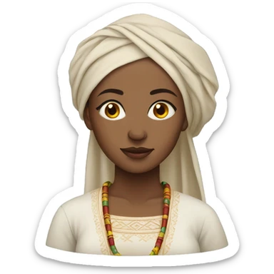 an ethiopian woman with light skin wearing traditional clothing sticker