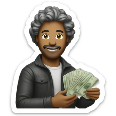 Dude winning lottery sticker