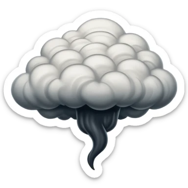 A thick dark funnel cloud sweeping across open plains. sticker