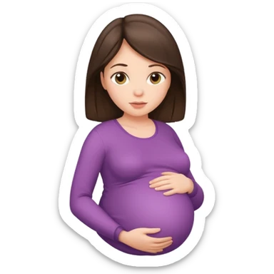 Brunette girl pregnant sticker