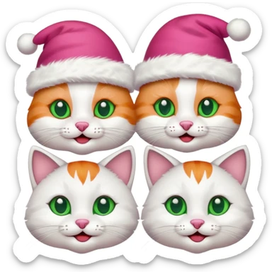 3 happy christmas cats sticker