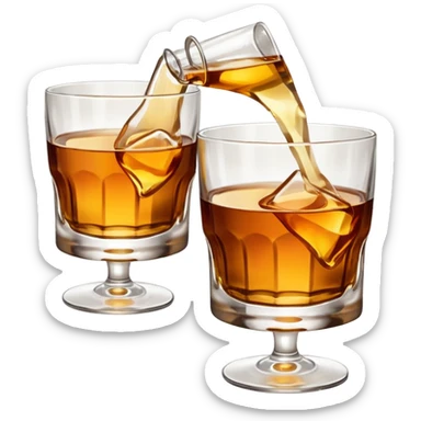 Two glasses of whiskey that brings a toast sticker