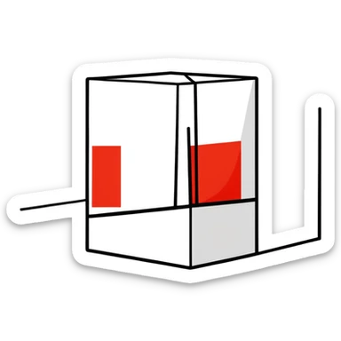 A cheery red square which also has white square in it and then black square in it  sticker