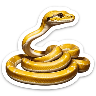 python regius detailed realistic,, full image flat  side profile 75% front facing full  design in 3d soft l centered composition 
cartoon style 140x140 pixels sticker