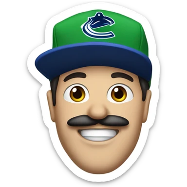 brunette vancouver Canucks fan with moustache  sticker