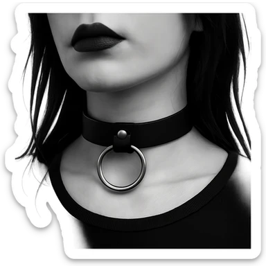 only goth black white choker , remove background  sticker