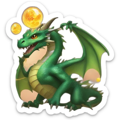 Dragon with magic the Gathering cards sticker