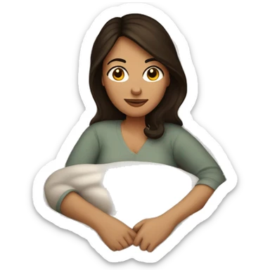 Cosy brunette woman in bed sticker