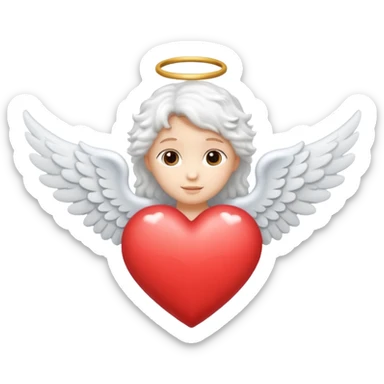 heart with angel wings sticker