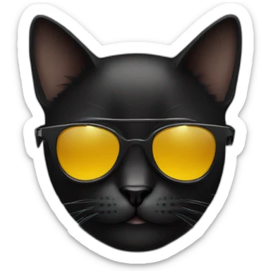 black cat with thug sunglasses sticker