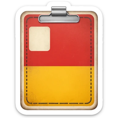 red and yellow refere card sticker