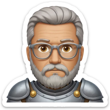 kinghts with glasses with long bearder looks like warrier sticker