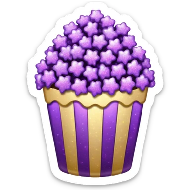 Glitter purple popcorn sticker