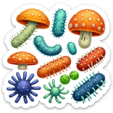 bacteria and fungi sticker