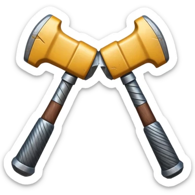 croisement de 2 marteaux (en mode duel, qui des deux va gagner) sticker