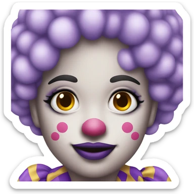 Girly clown lavender  sticker