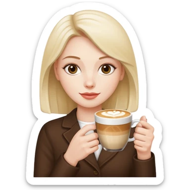 manicured hand holding latte cup sticker