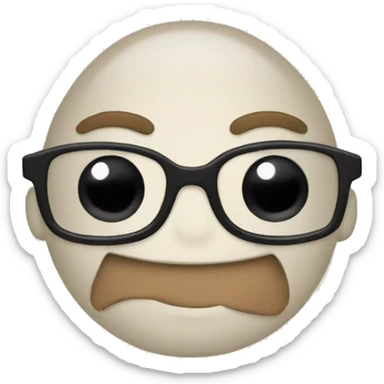 a emoji with glasses, boo in hands and a smile sticker